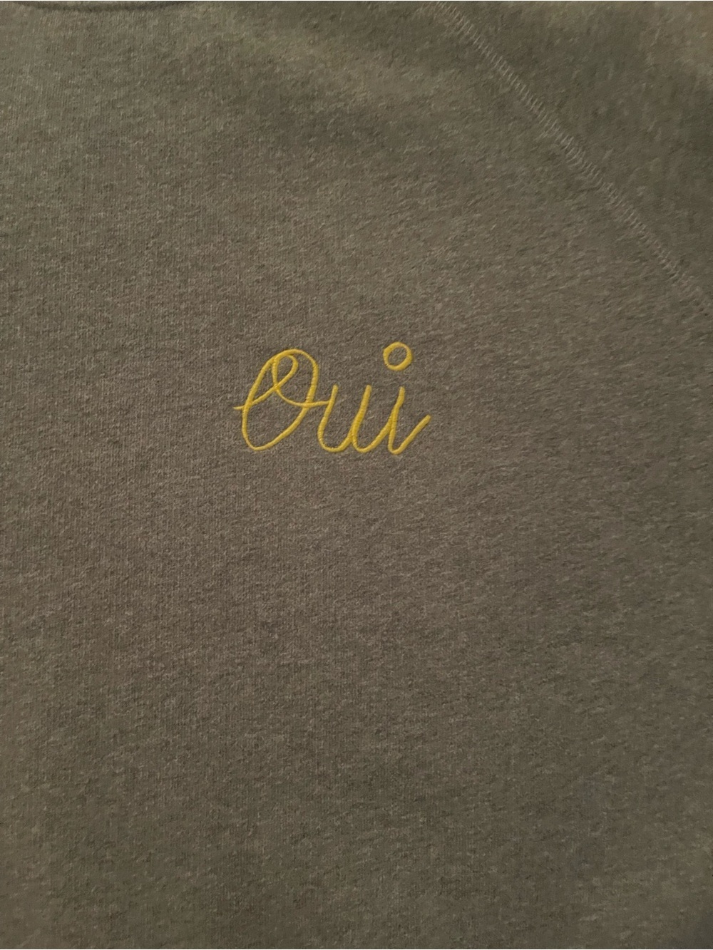 Clare V. Grey Mélange Short-Sleeve Sweatshirt with Small Yellow Dot - Picture 4 of 8
